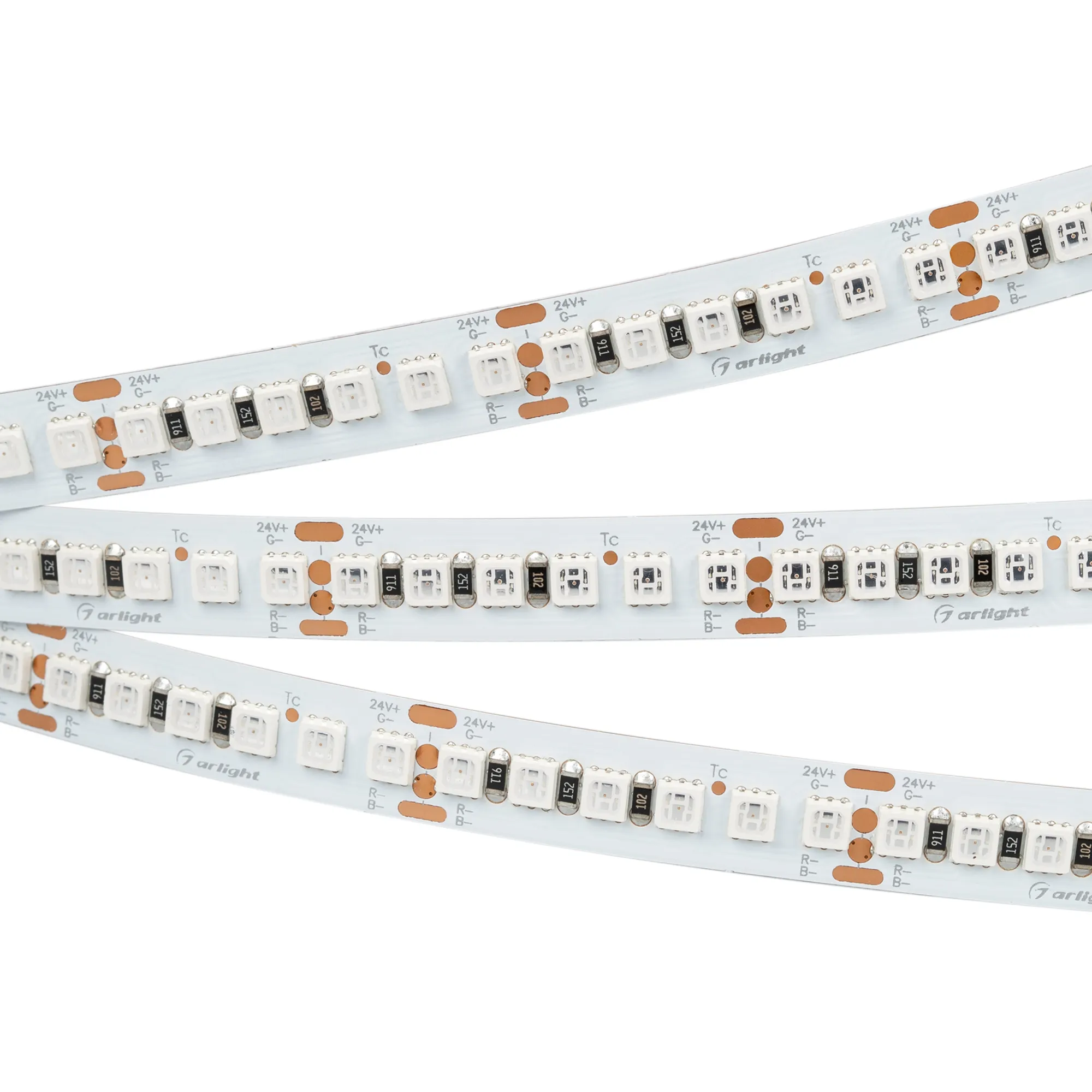 Лента светодиодная RT-G168-10mm 24V RGB (17.3 W/m, IP20, 3838, 5m) (Arlight, Открытый)